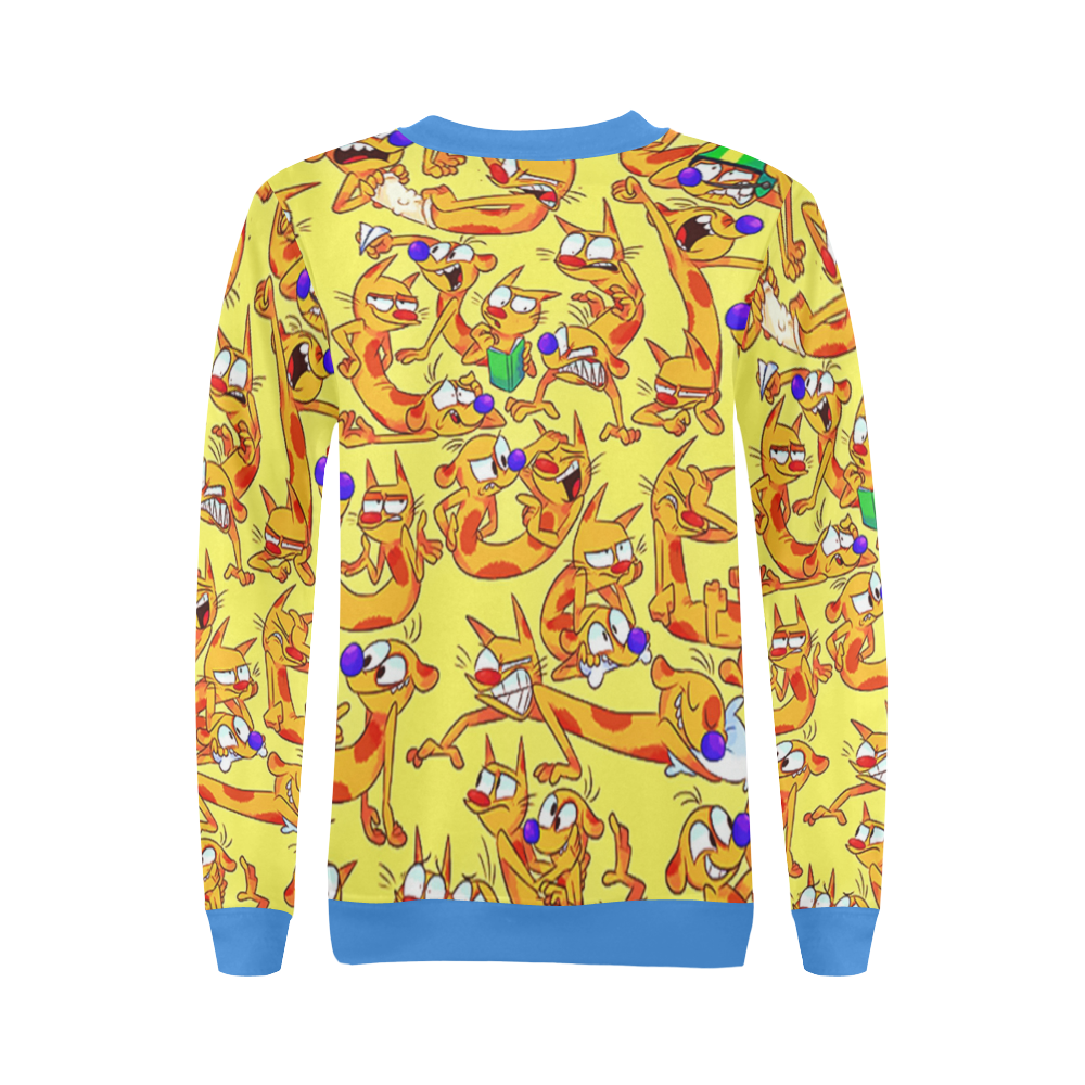 catdog All Over Print Crewneck Sweatshirt for Women (Model H18)
