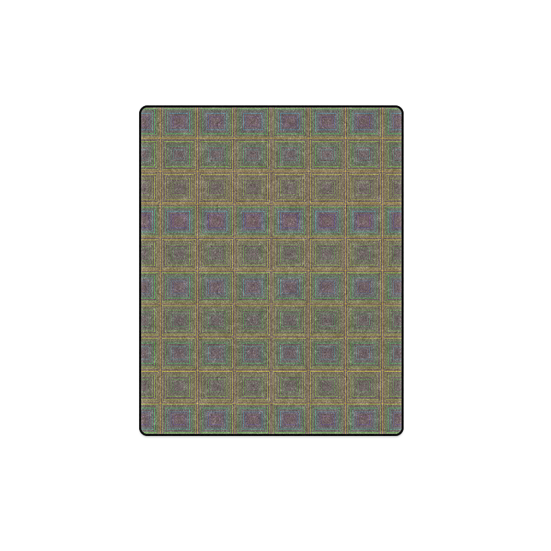 Pale purple golden multicolored multiple squares Blanket 40"x50"