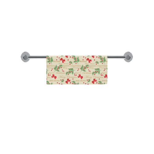 Bows Mistletoe Christmas Square Towel 13“x13”