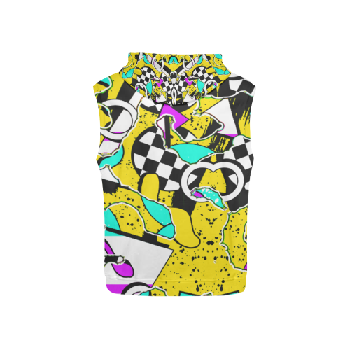 Shapes on a yellow background All Over Print Sleeveless Hoodie for Kid (Model H15)