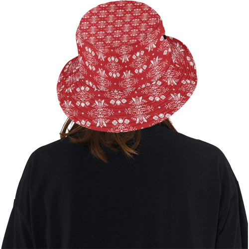 Wall Flower in Aurora Red Light by Aleta All Over Print Bucket Hat