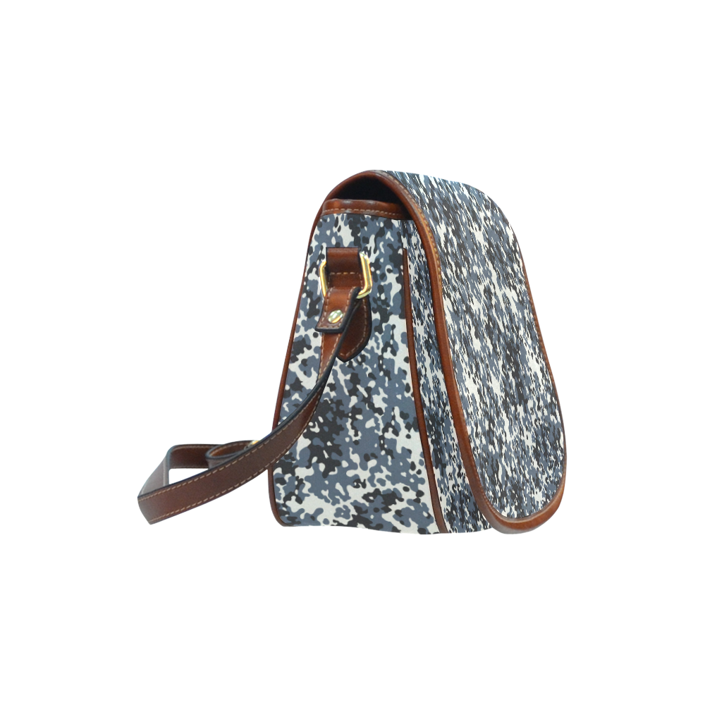 Urban City Black/Gray Digital Camouflage Saddle Bag/Small (Model 1649) Full Customization