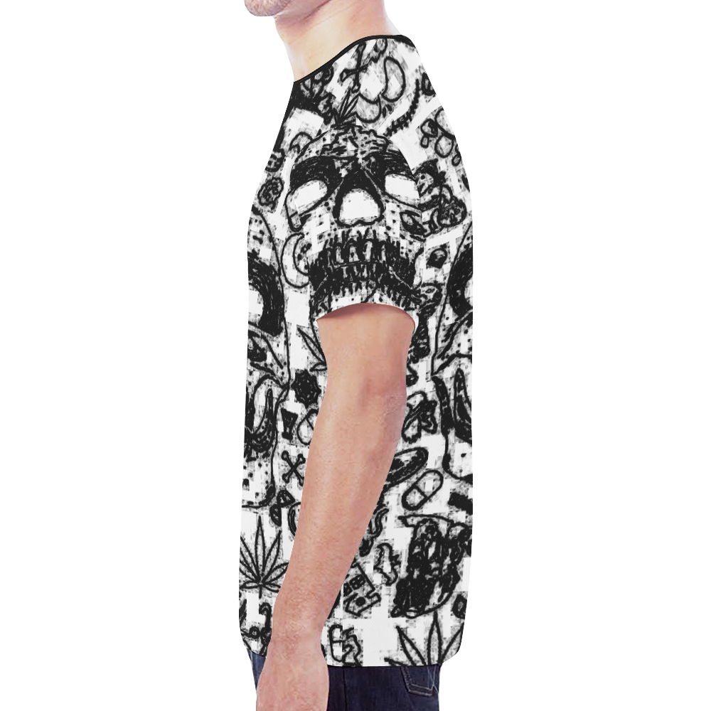Woke Skulls 8-Bit Festival New All Over Print T-shirt for Men (Model T45)
