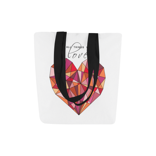 RED HEART WIREFRAME Canvas Tote Bag (Model 1657)