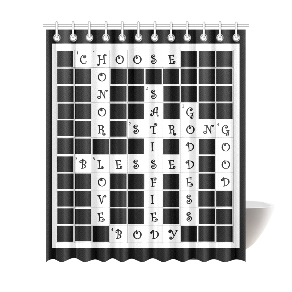 crossword Shower Curtain 72"x84"