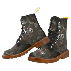 Funny steampunk owl Martin Boots For Men Model 1203H