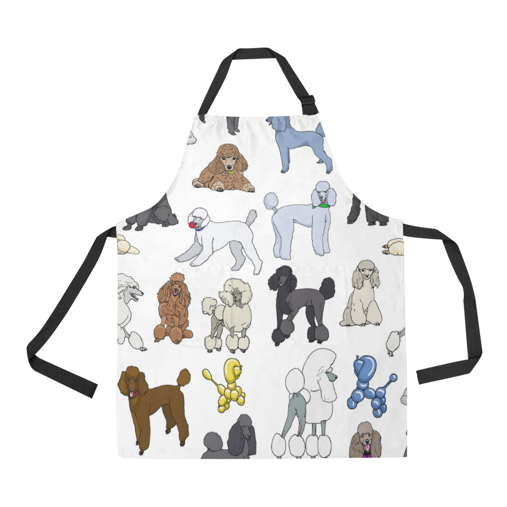 poodles white All Over Print Apron
