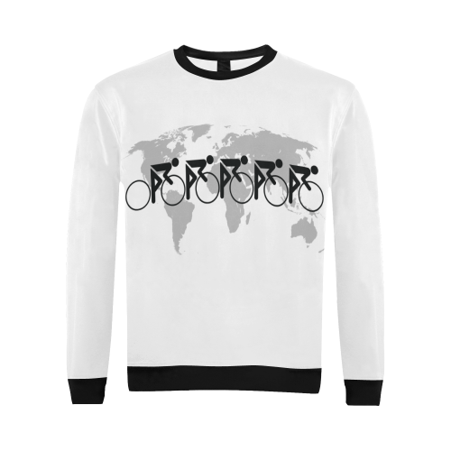 The Bicycle Race 3 Black All Over Print Crewneck Sweatshirt for Men/Large (Model H18)