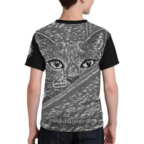 CAT AMERA CAMOUFLAGE GREY II Kids' All Over Print T-shirt (Model T65)