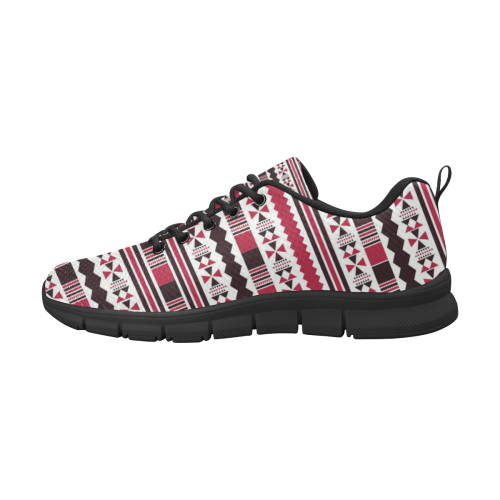 Red Aztec Tribal Women's Breathable Running Shoes (Model 055)