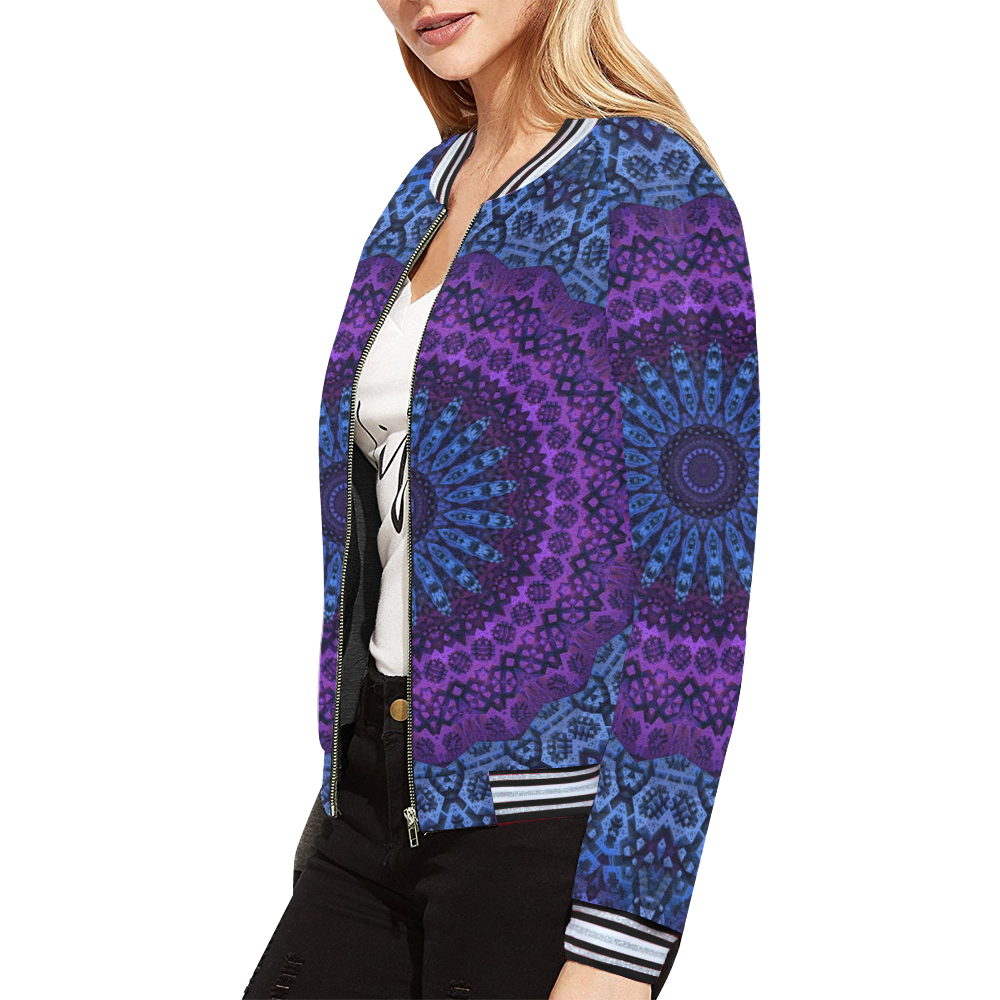Twilight Mandala All Over Print Bomber Jacket for Women (Model H21)