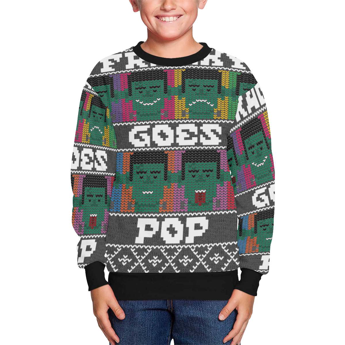 sudadera de niño diseño franky Kids' All Over Print Sweatshirt (Model H37)