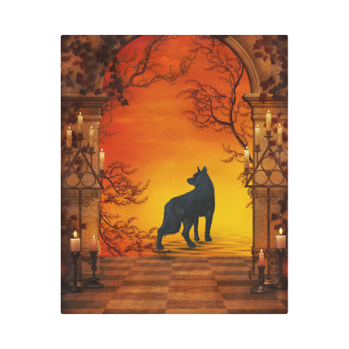 Wonderful black wolf in the night Duvet Cover 86"x70" ( All-over-print)
