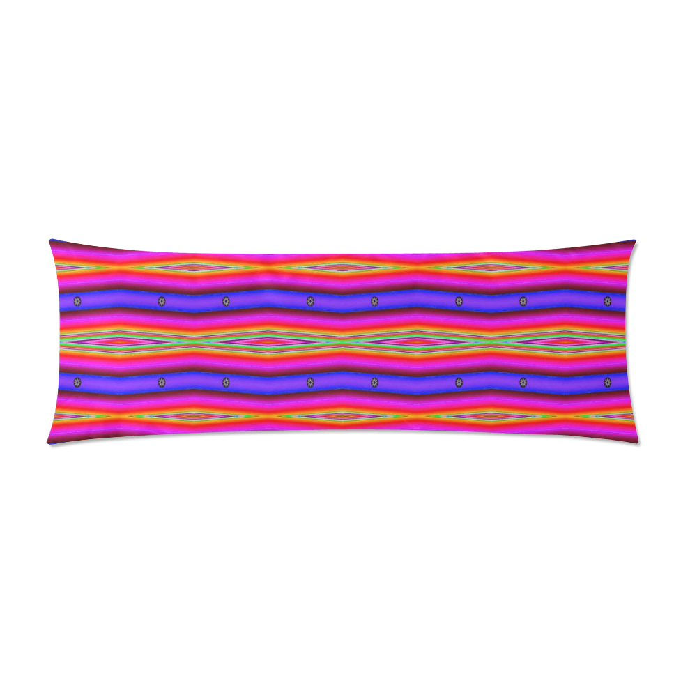 Bright Pink Purple Stripe Abstract Custom Zippered Pillow Case 21"x60"(Two Sides)