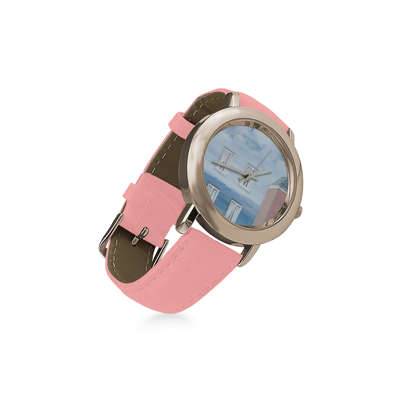 SKY Women's Rose Gold Leather Strap Watch(Model 201)