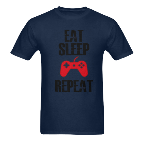 Eat sleep repeat Men's T-Shirt in USA Size (Two Sides Printing)