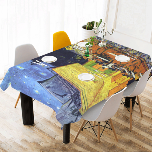 Vincent Willem van Gogh - Cafe Terrace at Night Cotton Linen Tablecloth 60"x120"