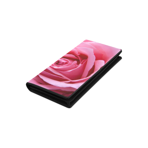 Roses pink Women's Leather Wallet (Model 1611)