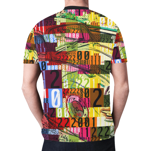 Pop Art Numbers and Vintage Car New All Over Print T-shirt for Men (Model T45)