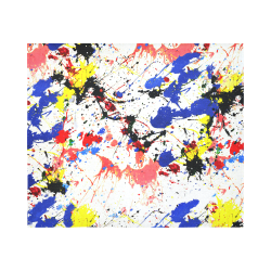 Blue and Red Paint Splatter Cotton Linen Wall Tapestry 60"x 51"