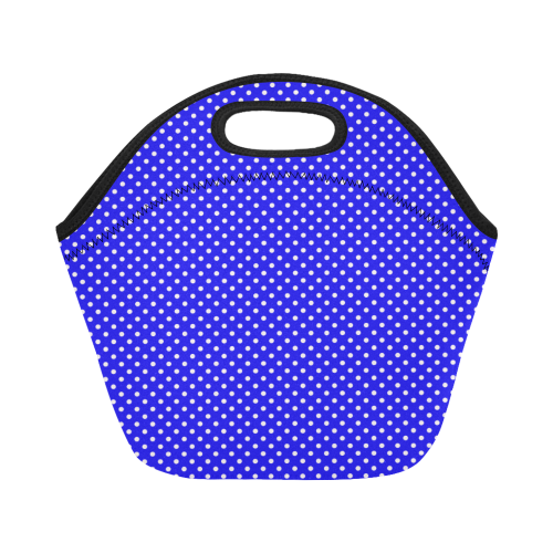 Blue polka dots Neoprene Lunch Bag/Small (Model 1669)