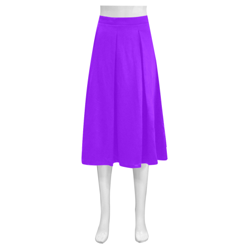 color electric violet Mnemosyne Women's Crepe Skirt (Model D16)
