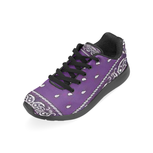 Purple Bandana Men-Black Men’s Running Shoes (Model 020)