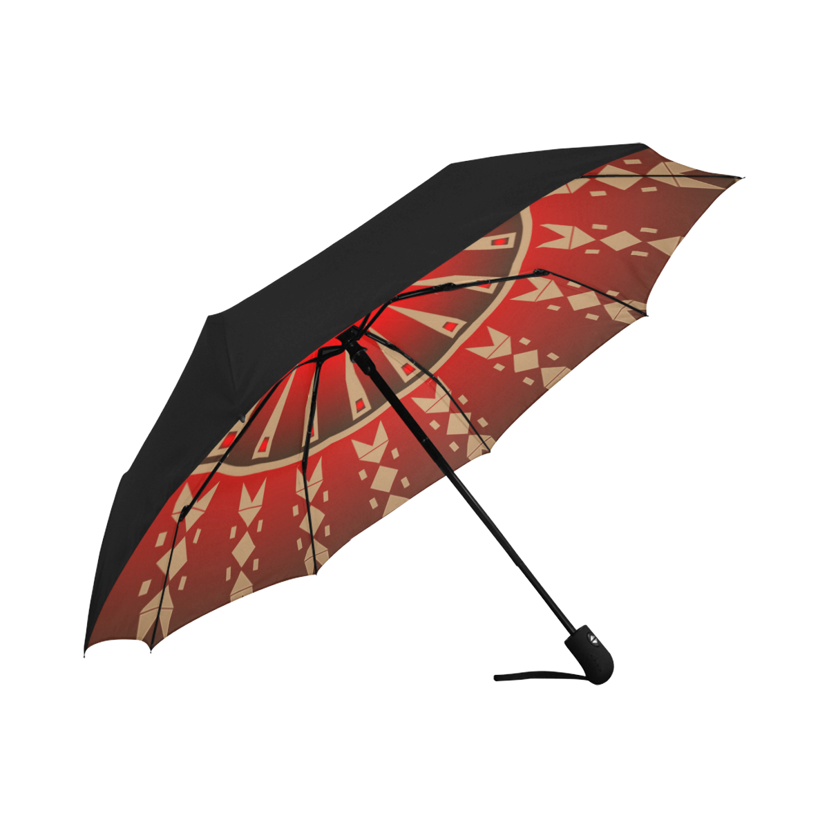 Wacipi Red Anti-UV Auto-Foldable Umbrella (Underside Printing) (U06)