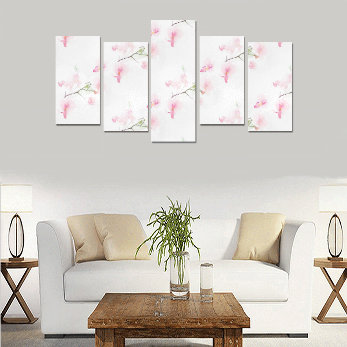 Pattern Orchidées Canvas Print Sets E (No Frame)