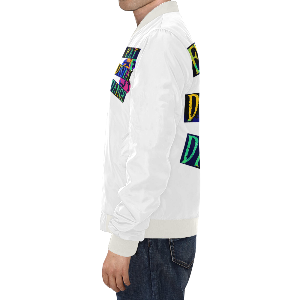 Break Dancing Colorful / White All Over Print Bomber Jacket for Men/Large Size (Model H19)