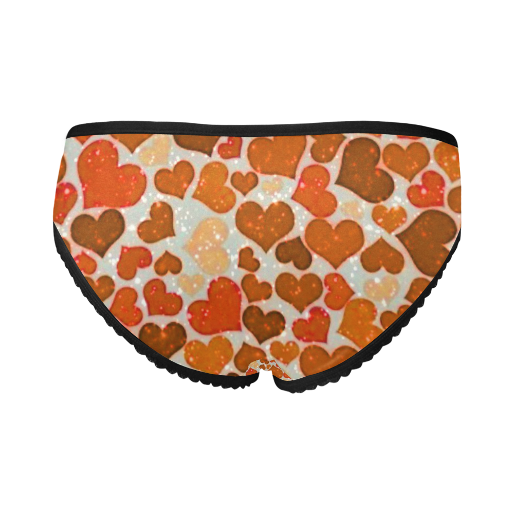 sparkling hearts,orange by JamColors Women's All Over Print Girl Briefs (Model L14)