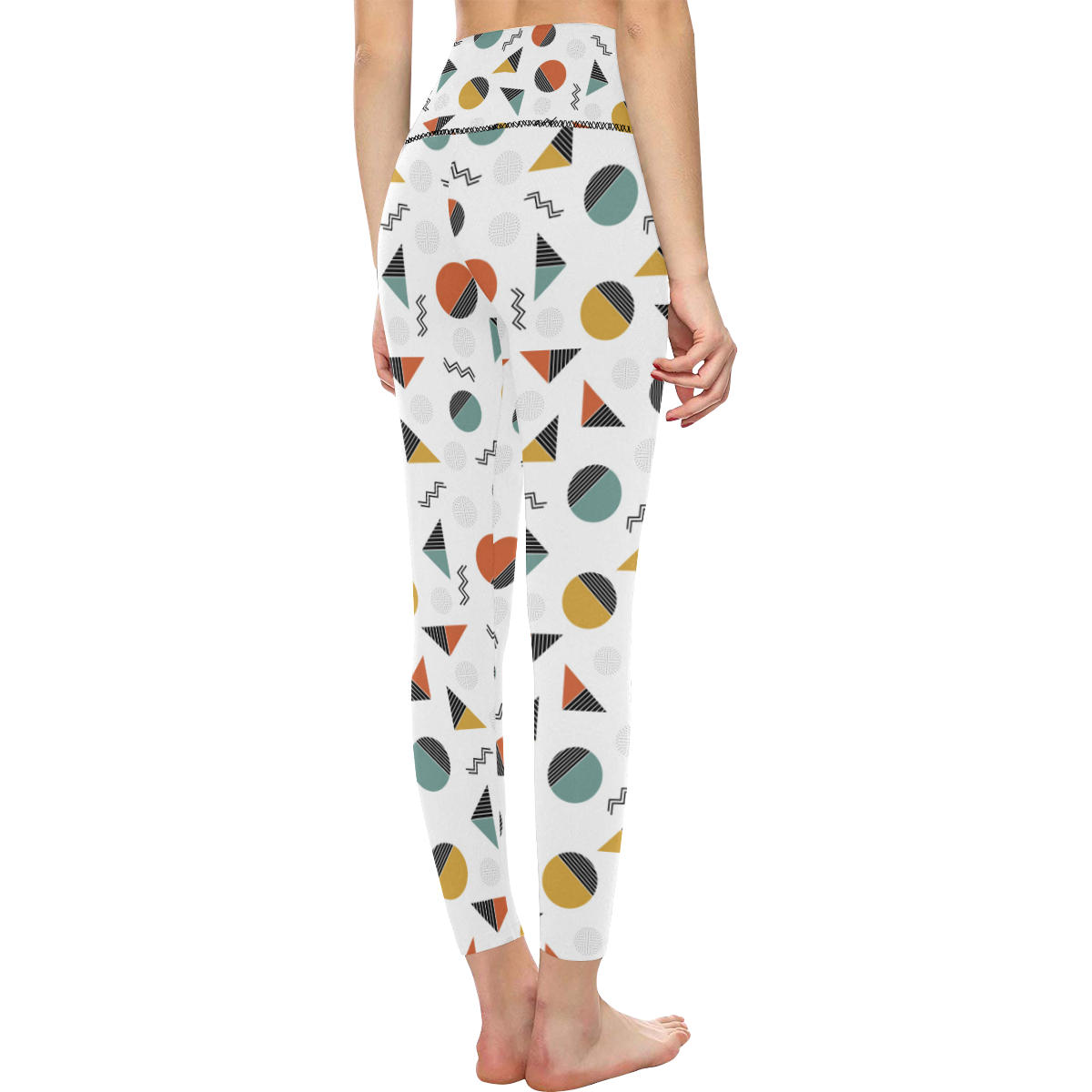 Geo Cutting Shapes Women's All Over Print High-Waisted Leggings (Model L36)