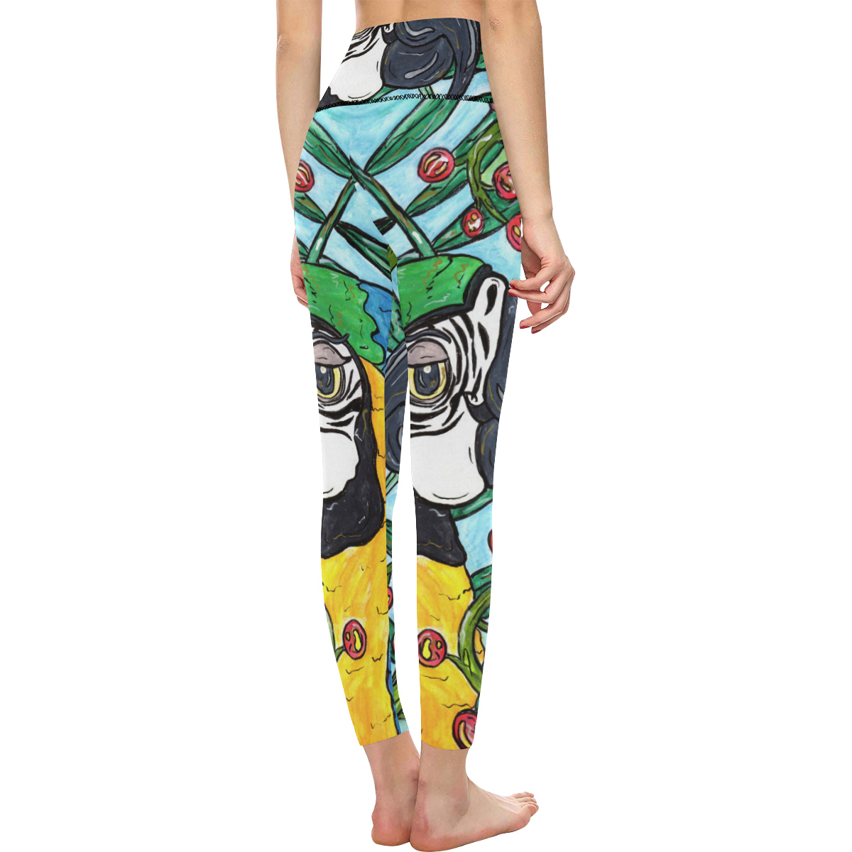 Max the Macaw leggings high waist Women's All Over Print High-Waisted Leggings (Model L36)