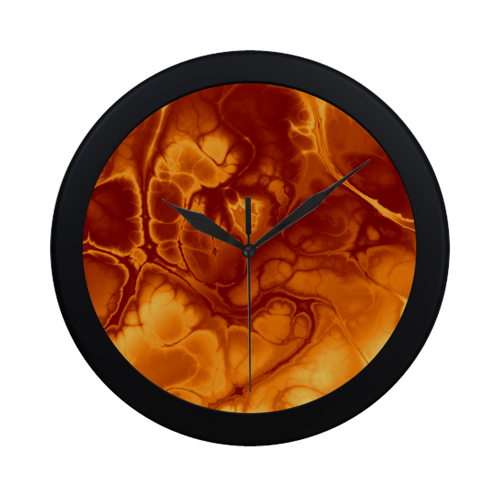 Alien Fire Orange. Circular Plastic Wall clock
