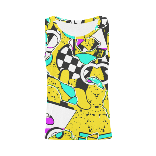 Shapes on a yellow background All Over Print Tank Top for Women (Model T43)