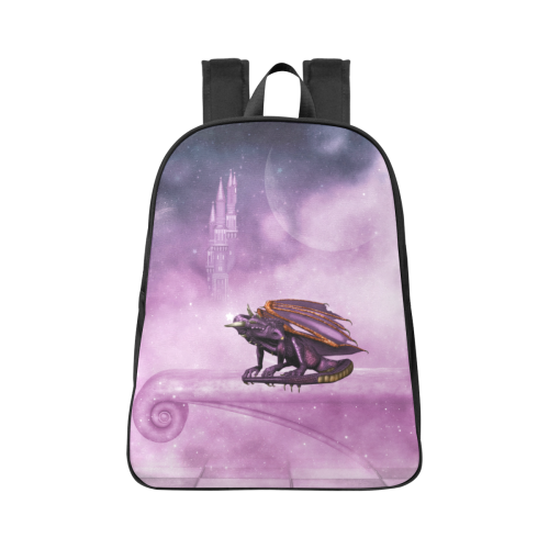 Wonderful violet dragon Fabric School Backpack (Model 1682) (Large)