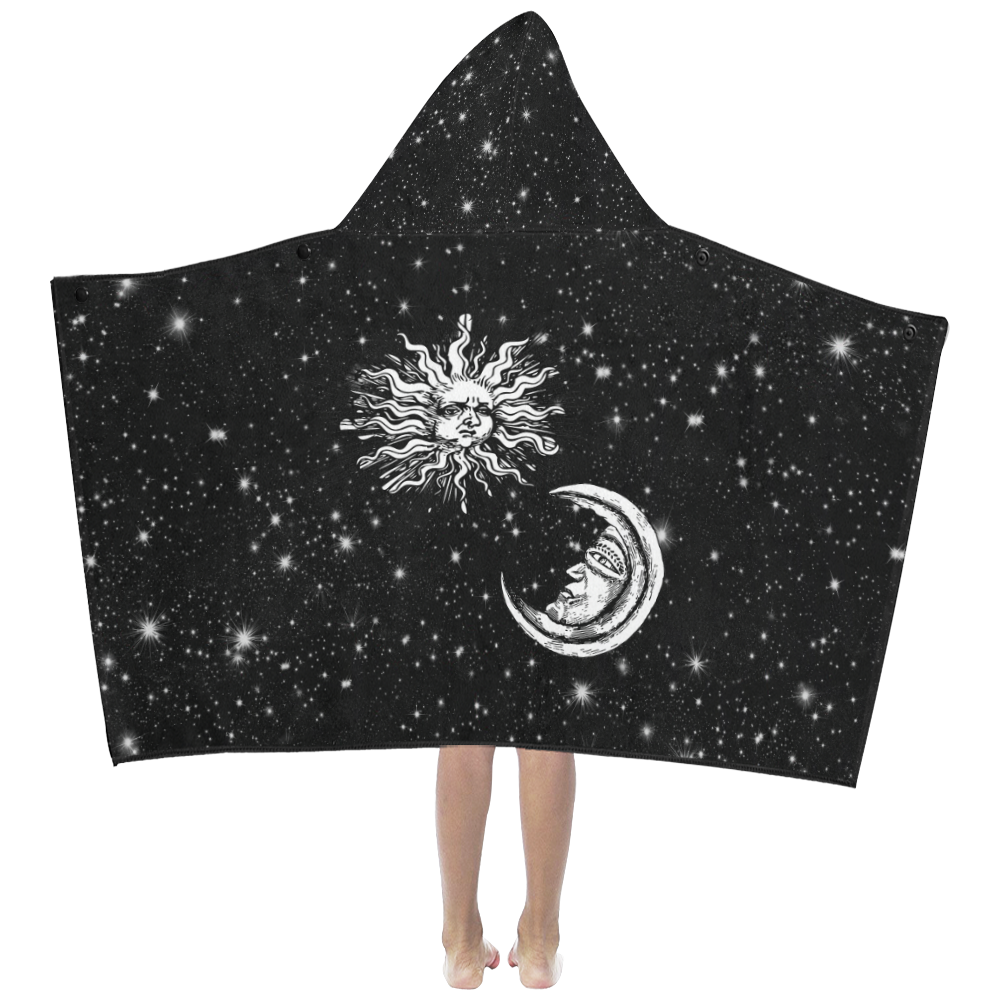 Mystic Moon and Sun Kids' Hooded Bath Towels