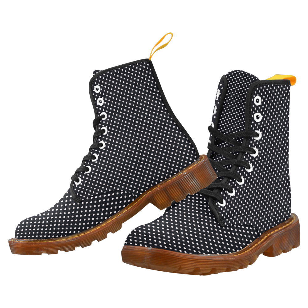 Black polka dots Martin Boots For Women Model 1203H