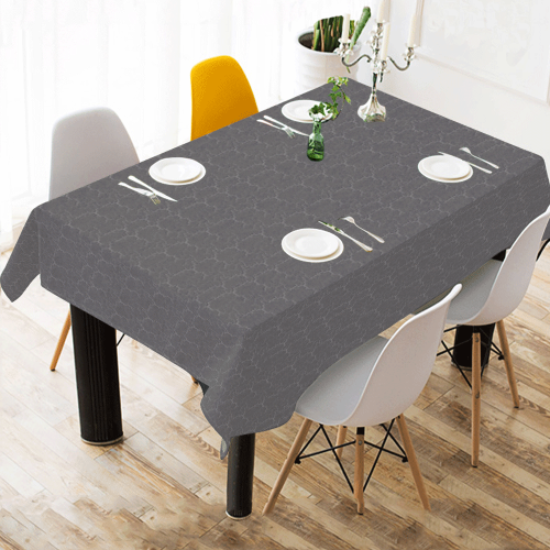 Gray Stone Cotton Linen Tablecloth 60"x 84"