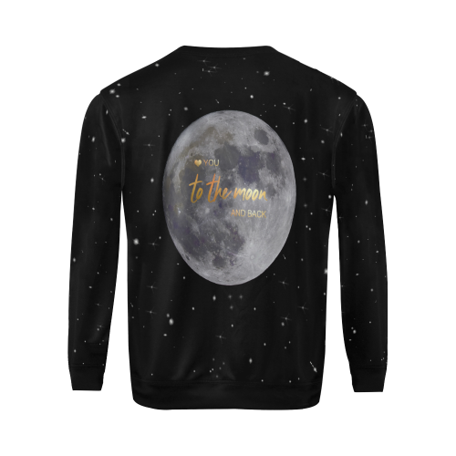 TO THE MOON AND BACK All Over Print Crewneck Sweatshirt for Men/Large (Model H18)