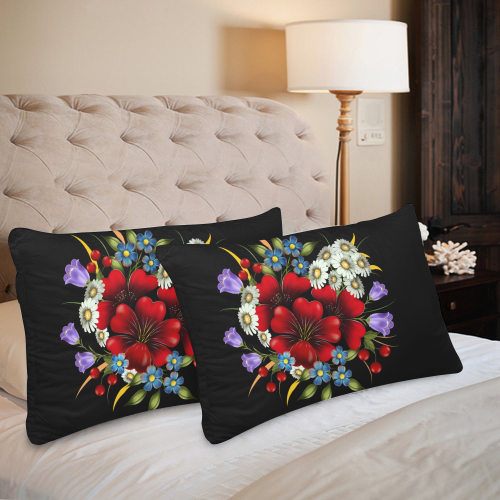 Bouquet Of Flowers Custom Pillow Case 20"x 30" (One Side) (Set of 2)