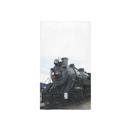 Railroad Vintage Steam Engine on Train Tracks Custom Towel 16"x28"