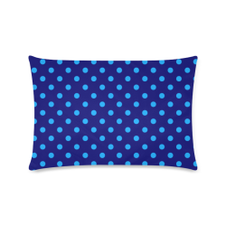 Light Blue Polka Dots on Blue Custom Zippered Pillow Case 16"x24"(Twin Sides)