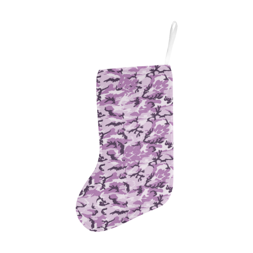 Woodland Pink Purple Camouflage Christmas Stocking (Without Folded Top)
