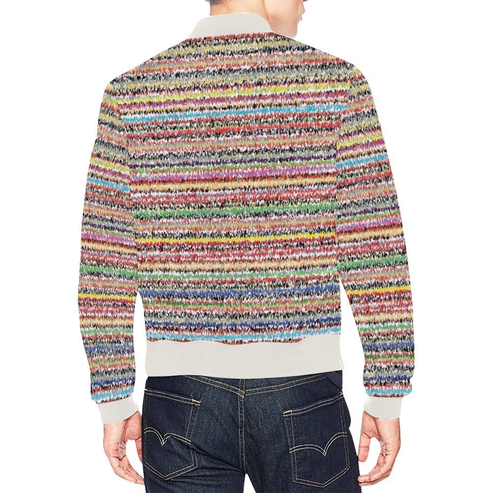 Patterns of colorful lines All Over Print Bomber Jacket for Men/Large Size (Model H19)
