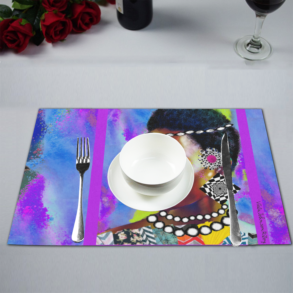 STRONG 1 purp tab mat 4pc Placemat 12’’ x 18’’ (Set of 4)
