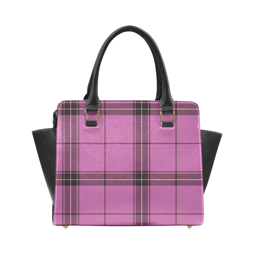 violet plaid Rivet Shoulder Handbag (Model 1645)