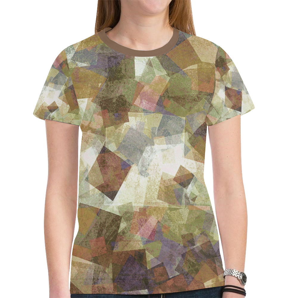 abstract squares New All Over Print T-shirt for Women (Model T45)
