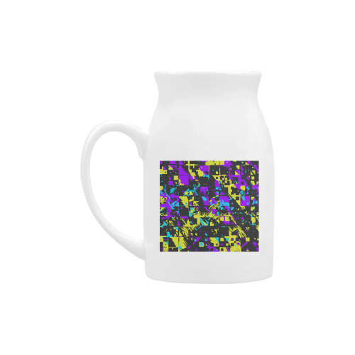 Purple yelllow squares Milk Cup (Large) 450ml