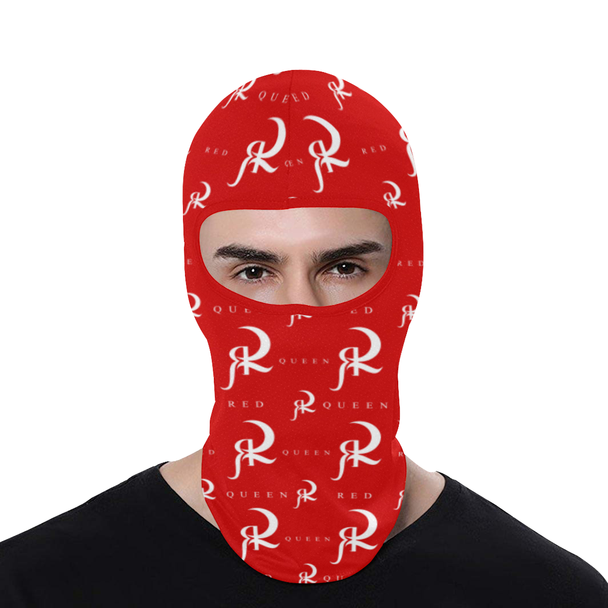 Red Queen Pattern Logo White & Red All Over Print Balaclava